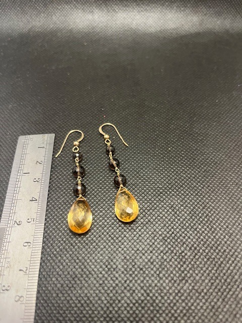 Vintage  Citrine and smokey quartz