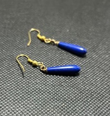 Vintage  Lapis Drop Earrings 