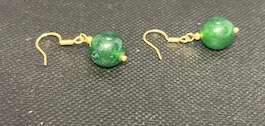 Green Jade Single drop Earrings